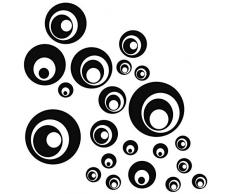 kleb-Drauf® | 21 Retro-Punkte | Schwarz - matt | Wandtattoo Wandaufkleber Wandsticker Aufkleber Sticker | Wohnzimmer Schlafzimmer Kinderzimmer Küche Bad | Deko Wände Glas Fenster Tür Fliese