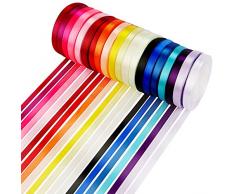 Satinband (20er Packung) - 20 x 22,9m lange (0,95cm breit) Satinband Deko Rollen für Geschenkverpackung, BandBögen, Ornamente, Nähen, Kartenherstellung und Hochzeitsdekoration