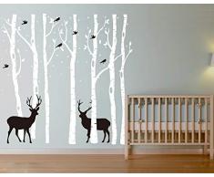 AIYANG Birch Tree Wall Stickers Birke Baum Wandtattoo Wohnzimmer Schlafzimmer Aufkleber Kinder Zimmer Wandmalereien Tapete Poster Wall Art Schlafzimmer Wohnzimmer Dekoration (7Sets-White)