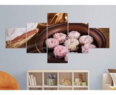 Leinwandbild 5 tlg. 200x100cm Sauna Wellness Öl Massage Feng Shui Blumen Alu Bild Acryl Acrylglasbild Leinwand Bilder Druck Kunstdruck mehrteilig Holz 41A285, Artikel Auswahl:5 Tlg.Acrylbild 200x100cm