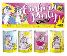 Unbekannt NICO - 4er Btl. Tischfeuerwerk Tischbomben Einhorn Party Silvester Geburtstag Kinder Party