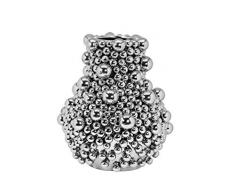 EDZARD Vase Luton“, Keramik mit Silberoptik, Höhe 30 cm, ø 25 cm, Öffnung ø 9 cm