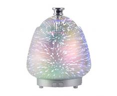 Souarts 3D Glass Aroma Diffuser Duftlampen 3D Glas 100ml Nachtlampe mit 7 Farben Luftbefeuchter Nachtlicht Oil Düfte Humidifier für Wohnzimmer Yoga