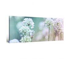 ge-Bildet® Leinwandbild Panorama Flowering Onion Blumen Natur - 120x50 cm einteilig XXL