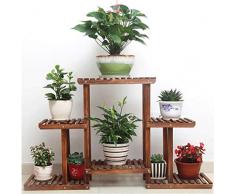 MYPNB Blumenständer Blumenvase aus Massivholz Balkon Blumentopf Wohnzimmer Wohnzimmer Antiseptische Holzregal Mehrstufige Innenregal aus Holz Pflanze Regal