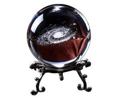Dahuy 3D Galaxy Kristallkugel, klare Kristallkugel Galaxy Glaskugel Kugel mit Basis Bestes Geburtstagsgeschenk für Kinder
