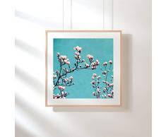 Fotografie Print Kunstdruck 12x12cm Magnolie Frühling Quadrat