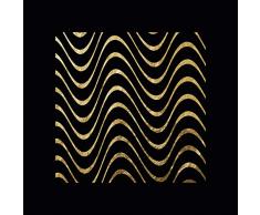 Queence | Acrylglasbild mit Blattgold | Wandbild Glasbild Acrylbild Rahmenlos | Abstrakt | Druck auf Acrylglas | Goldveredelung | Größe: 50x50 cm