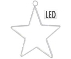 hibuy Leuchtender LED Deko Stern - Ø 14 cm - Lichtfarbe warmweiß - Batterie betrieben
