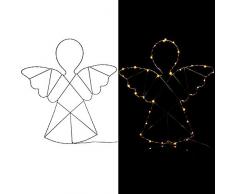 LED Engel Weihnachtsdekoration beleuchtet mit 6h-Timer Lichterkette Indoor Outdoor Dekofigur