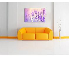 Lavendel im Retro Look Format: 80x60 auf Leinwand, XXL riesige Bilder fertig gerahmt mit Keilrahmen, Kunstdruck auf Wandbild mit Rahmen, günstiger als Gemälde oder Ölbild, kein Poster oder Plakat
