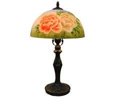 W-star Europäische Retro Rose ölgemälde tischlampe, (hohe 45 cm breite 30 cm), glasmalerei Lampe, Wohnzimmer Studie Schlafzimmer dekorative Kunst tischlampe