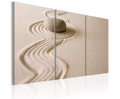 decomonkey Akustikbild Spa Stein 120x80 cm 3 Teilig Bilder Leinwandbilder Wandbilder XXL Schallschlucker Schallschutz Akustikdämmung Wandbild Deko leise Feng Shui Sand