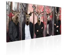 murando - Bilder Hirsch 225x90 cm Vlies Leinwandbild 5 TLG Kunstdruck modern Wandbilder XXL Wanddekoration Design Wand Bild - Abstrakt Tiere g-C-0063-b-m