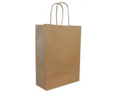 250 Papiertragetaschen mit Kordel - Kordeltragetasche in braun 22+10x28 cm - good4food