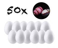 TK Gruppe Timo Klingler 50x Styroporeier 6 cm Eier aus Styropor Plastikeier Ostereier Kunststoff, Kunststoffeier, Plastikeier zum Basteln - Deko Dekoration an Ostern