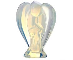 CrystalTears Engel Edelsteine Steine deko Kristalle Amethyst mondstein rosenquarz Dekoration Glücksbringer Fengshui Dekoration (Opalite)