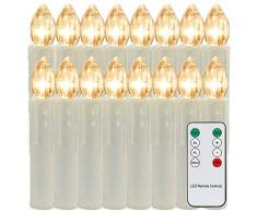 Kerzenlichter LED Weihnachtskerzen Classic Elfenbein Weihnachtsbeleuchtung Fernbedienung Kabellos Weinachten Wasserdichte IP44 Dimmbar Warmweiß Flammenlose Christbaum … (20ER KERZEN)