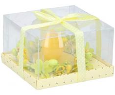 ArtiCasa Kerze im Glas Osterei 9,5 cm gelb