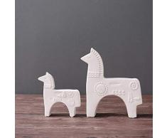 LJXLXY Kreativität Nordeuropäisches Keramikpferd Tolles Pferd Modellfiguren Villa Keramik Tierpferd Miniaturen Einrichtung Dekor