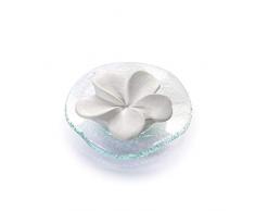 PRIMAVERA Duftstein Frangipaniblüte auf Glasteller transparent - Keramik, Raumduft, Diffusor - Aromatherapie