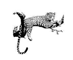 WandSticker4U®- Wandtattoo LEOPARD Schwarz I Wandbild: 72x86 cm I Wandsticker Safari Afrika Savanne Tiere Wand-aufkleber Baum Zweig I Deko für Wohnzimmer Jugendzimmer Küche Flur GROSS