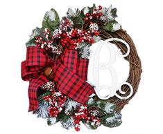 Weihnachtskranz Weihnachtsdeko Türkranz Kranz Dekokranz Weihnachten Garland, Künstliche Girlande Tür Hängen Dekorative Lieferungen, Anhänger Kranz Für Deko, Weihnachten, Advent, 30cm,B
