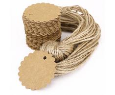 100tlg. Geschenk Anhänger Papieranhänger Tags Labels zum Selbstgestalten Preisetiketten Preisschild Schilder Anhänger Party Etikett DIY Deko