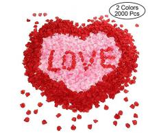 Sunerly 2000 stücke 2 Farben Silk künstliche rosenblätter Hochzeit Blume gefälligkeiten für Hochzeit Gang, konfetti für Party romantische Nacht Valentinstag Bett Tisch streuung Dekoration