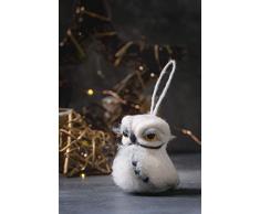 Gefilzte Weihnachtseule Kunstpuppe Nadelfilz Tier Wolle Skulptur Miniaturpuppe Umweltfreundliche Eulenfigur Lustige Eule für Weihnachtsbaum