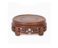 LIN HE SHOP Runde kleine Holzhalterung, perfekte Jade Ornament Holzsockel, Massivholz schnitzen Handwerk Vase Ornamente (Farbe : B)