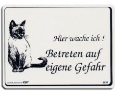 großes witziges Katzenmotiv-Türschild Hier wache ich!