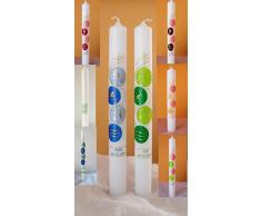 Taufkerze/Kommunionkerze,Konfirmationskerze, Patenkerze mit Symbolen-Farbig inkl. Name,Datum**Junge Mädchen B076VW5GVT