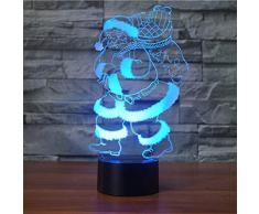Kreative 3D Weihnachtsmann Nacht Licht 7 Farben Andern Sich USB Adapter Touch Schalter Dekor Lampe Optische Täuschung Lampe LED Lampe Tisch Kinder Brithday Weihnachten Geschenke