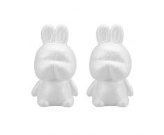 Amosfun 2 Stücke Kaninchen Figur Styropor Tiere Styroporformen Styropor Kugeln Ball Osterhase Deko Dekofigur Tierfigur Ostern Dekoration Ornamente Kinder DIY Handwerk