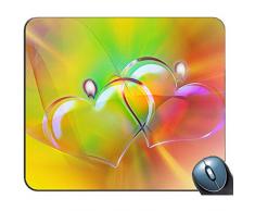 Computer Matte,Bunte Herzkerzen Strapazierfähige, Komfortable, Rutschfeste Gaming-Pads 18Cmx22Cm