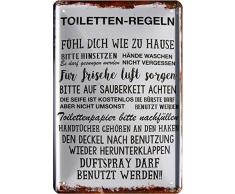 Toiletten-Regeln Klo WC Witziger Spruch 20x30 cm Deko Blechschild 231