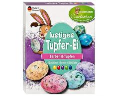 Heitmann Eierfarben Lustiges Tupfer-Ei - 5 flüssige Eierfarben mit Tupfen-Effekt - azofrei - Ostern - Ostereier bemalen, Ostereierfarbe
