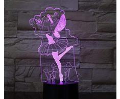 Fairy Angle Girls LED-Nachtlicht,Acrylbild,LED,Touch Base,süßes Geschenk für entfernte liebhaber-Steuerfarbe