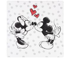 BilligerLuxus Wandbild Keilrahmen Kunstdruck 35x35 Disney Minnie und Mickey Kuss schwarz weiß