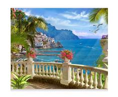 murando Fototapete selbstklebend Tropische Insel 294x210 cm Tapete Wandtapete Klebefolie Dekorfolie Tapetenfolie Wand Dekoration Wandaufkleber Wohnzimmer Meer Landschaft Italien c-B-0101-a-a