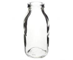 Annastore 12 x Glasfläschchen H 10,5 cm - kleine Deko Vasen für die Tischdeko Vintage - Minivase (12 x Glasfläschen + weißem Dekoband)