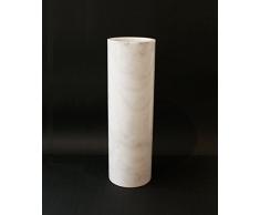 Weißer Marmor runde Vase massiv, runde Bodenvase oder Standvase: edler Weiss-Marmor, Unikat aus massivem Naturstein. Maße Ø/H: 18,5/59,5cm, Gewicht: ca. 20 kg