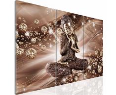 Bilder 120 x 80 cm - Buddha Bild - Vlies Leinwand - Kunstdrucke -Wandbild - XXL Format – mehrere Farben und Größen im Shop - Fertig Aufgespannt - Feng Shui – Abstrakt 505431a