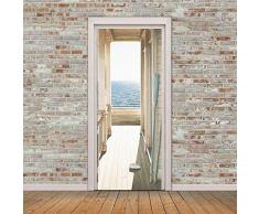 lesgos Türtapete selbstklebend TürPoster, Selbstklebende 3D Tür-Fenster-Tapeten-Abziehbilder, entfernbare Tür-Dekor-Plakat-Wandaufkleber für DIY-Inneneinrichtung