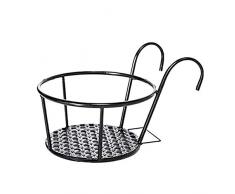 SODIAL Metall Blumenhalter Regal Stand H？Ngende T？Pfe Korb Pflanze Garten Wand Lagerung