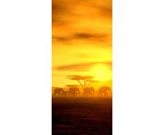 Bilderdepot24 Türtapete selbstklebend Die Wanderung der Elefanten 90 x 200 cm - einteilig Türaufkleber Türfolie Türposter - Tiere Tierbild