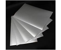 (28,80€/m²) Din A4 Bogen Milchglasfolie Frosted Glass Folie Bastelfolie Selbstklebend Künstlerfolie Plotterfolie Plottfolie Basteln DIY (5er Set Din A4 Bögen)