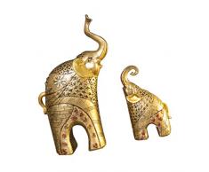 FLAMEER 2 Stücke Elefant Dekoelefant Statue Figur Dekoration Reichtum Dekofigur - Gold