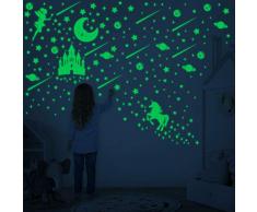 Toyvian 282pcs Leuchtsterne selbstklebend,wandsticker kinderzimmer,fluoreszierende sterne für deinen Sternenhimmel und fluoreszierend Leuchtaufkleber für Kinderzimme